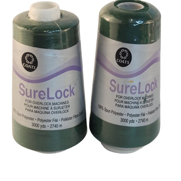 Coats SureLock Serger Thread Spools Spruce Green 100% Polyester 3000 Yards Each. - Picture 8 of 10